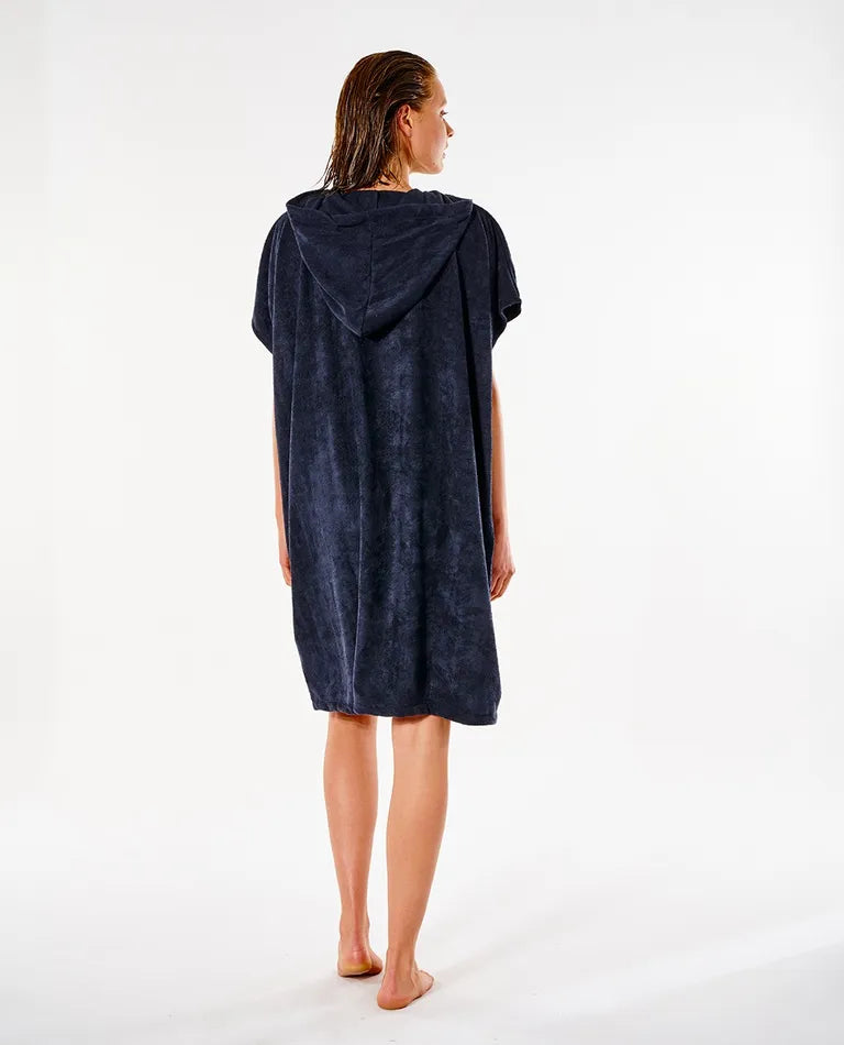 Script Hooded Towel Poncho