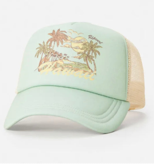 Feelin Fine Trucker Hawaii Midgreen