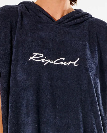 Script Hooded Towel Poncho